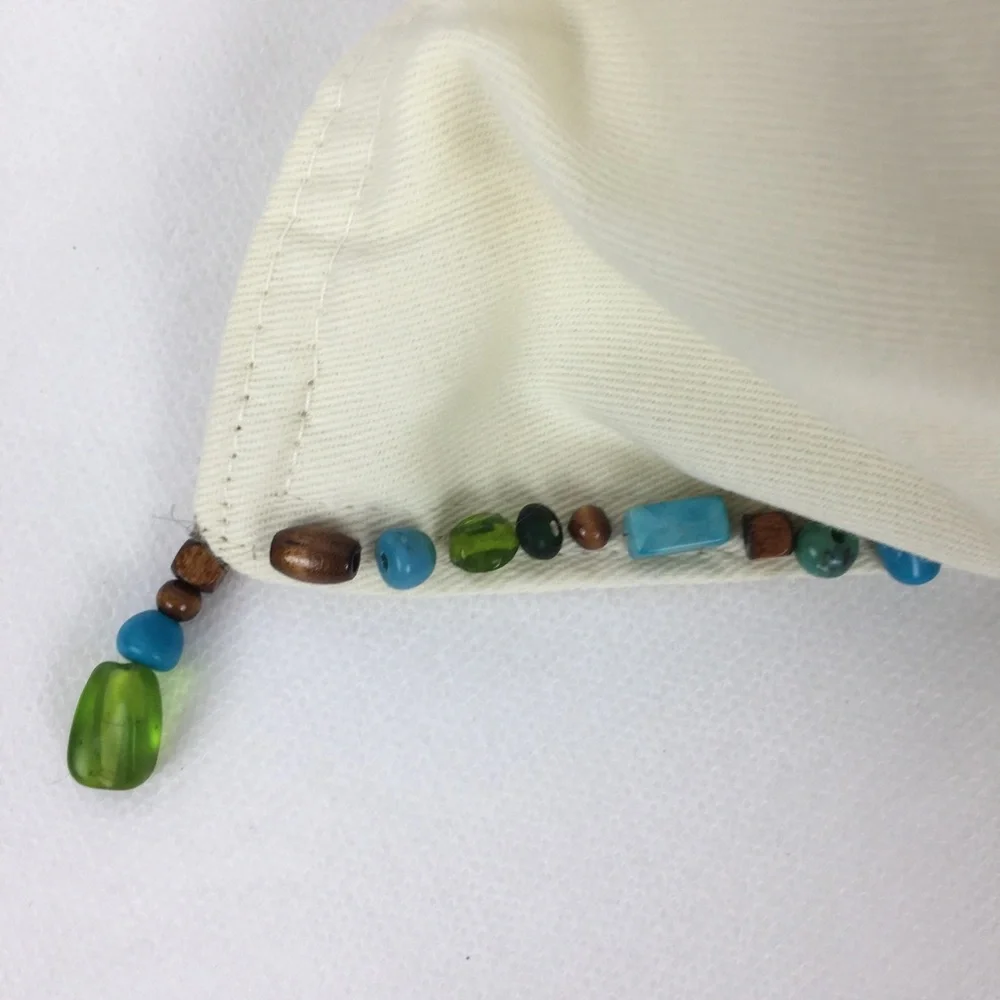 Turquoise & Glass Beaded Accent Pillow